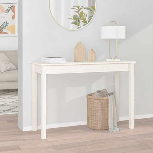 Konzolový stolek bílý 110 x 40 x 75 cm masivní borové dřevo