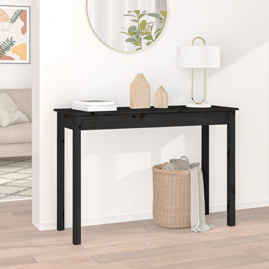 Konzolový stolek černý 110 x 40 x 75 cm masivní borové dřevo