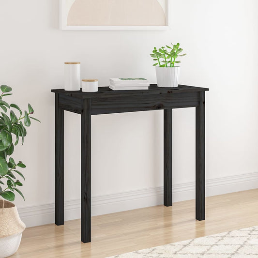 Konzolový stolek černý 80 x 40 x 75 cm masivní borové dřevo