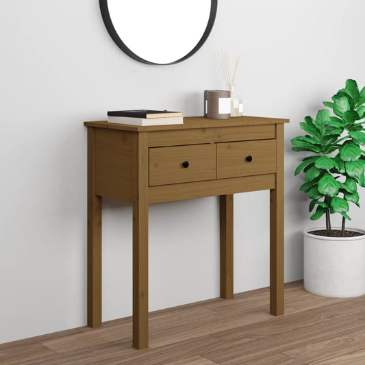 Konzolový stolek medově hnědý 70x35x75 cm masivní borové dřevo