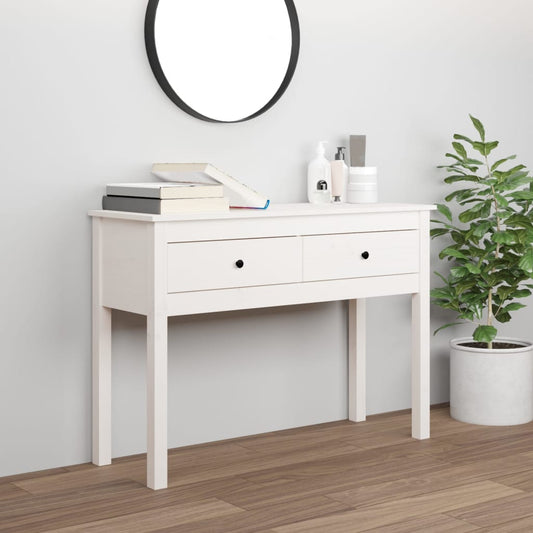 Konzolový stolek bílý 100 x 35 x 75 cm masivní borové dřevo