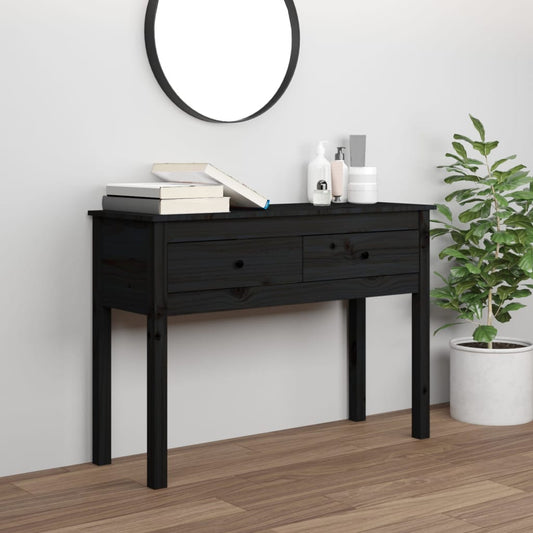 Konzolový stolek černý 100 x 35 x 75 cm masivní borové dřevo