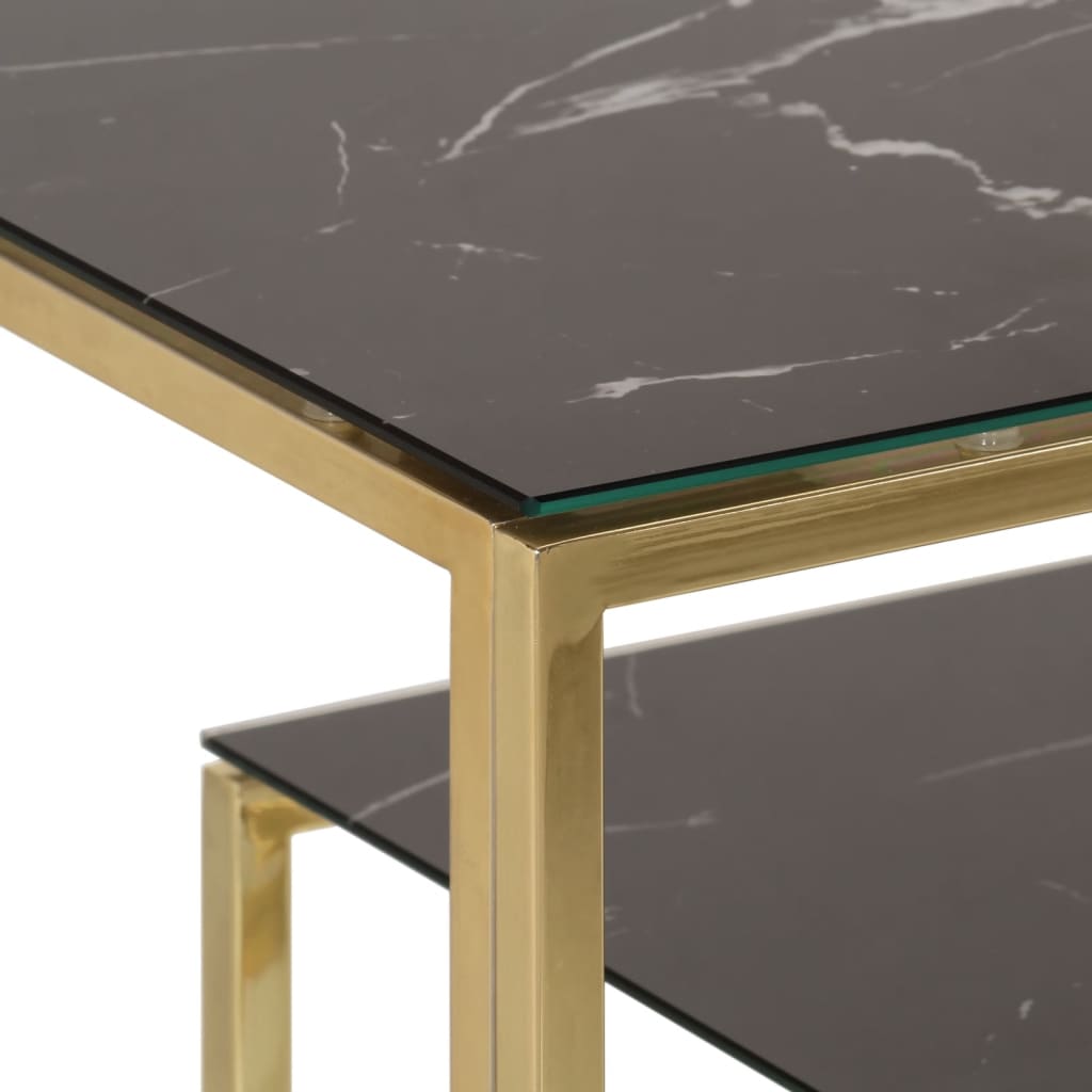 Konzolový stolek zlatý nerezová ocel a tvrzené sklo