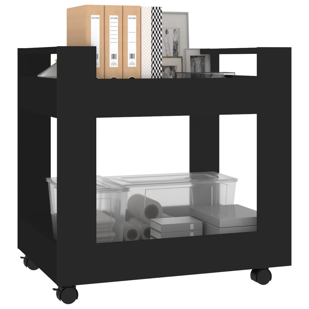 Kancelářský kontejner černý 60 x 45 x 60 cm kompozitní dřevo