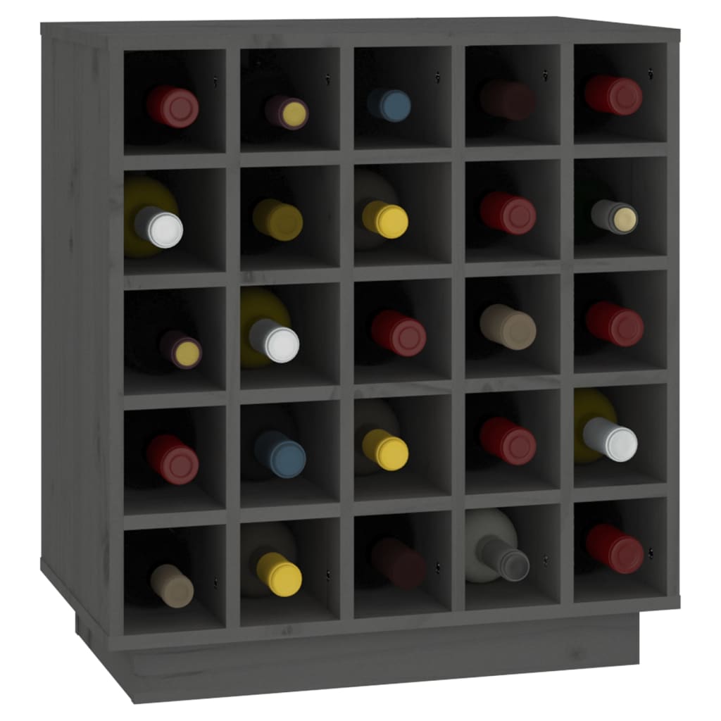 Skříňka na víno šedá 55,5 x 34 x 61 cm masivní borovice