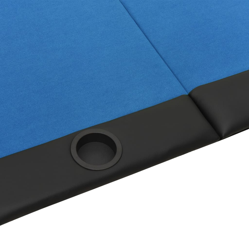 Skládací deska na poker pro 10 hráčů modrá 208 x 106 x 3 cm