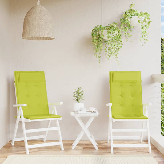 Podušky na židli s vysokým opěradlem 2 ks jasně zelené oxford