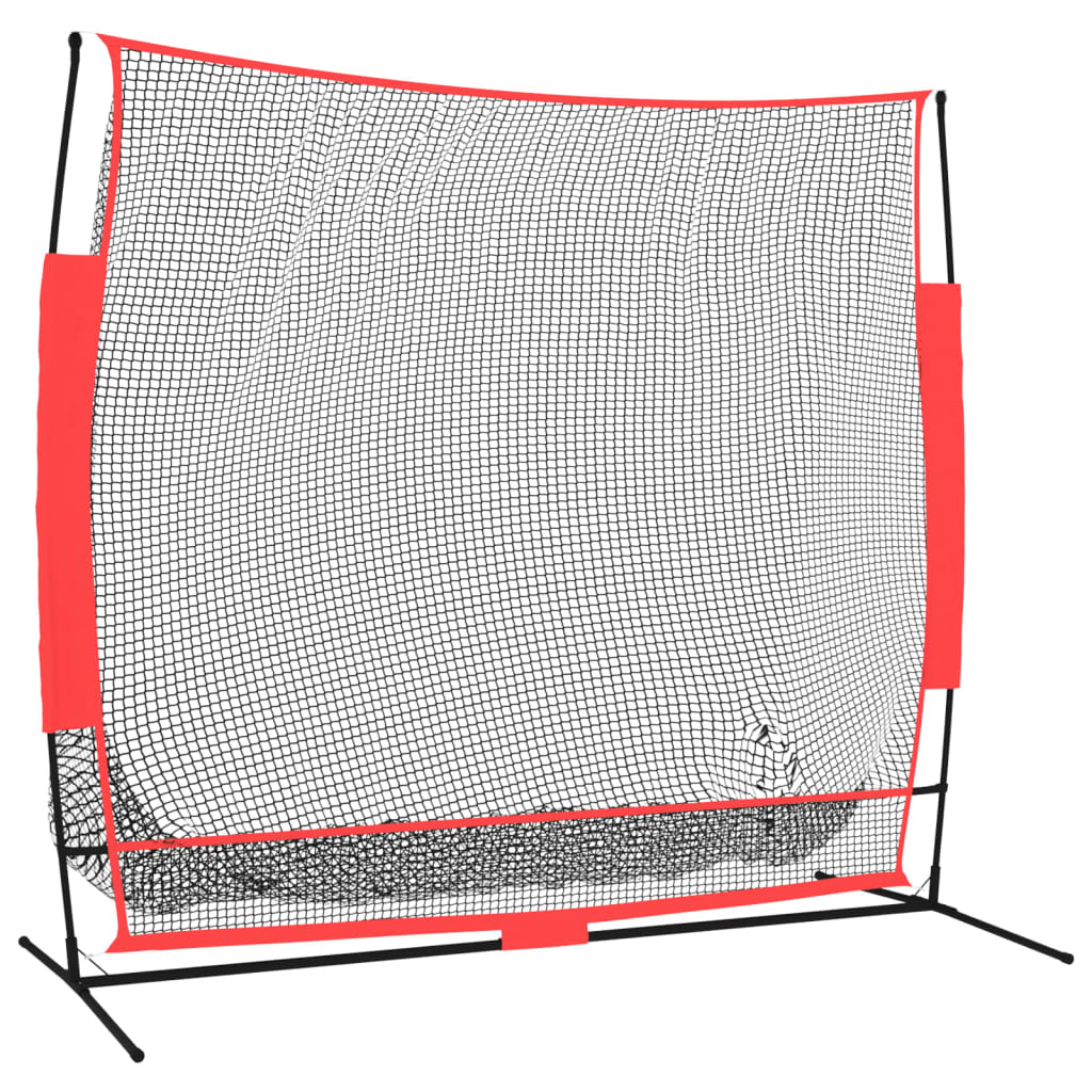 Přenosná baseballová síť černá/červená 215x107x216 cm polyester