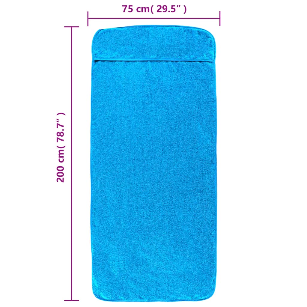 Plážové osušky 2 ks tyrkysové 75 x 200 cm textil 400 GSM