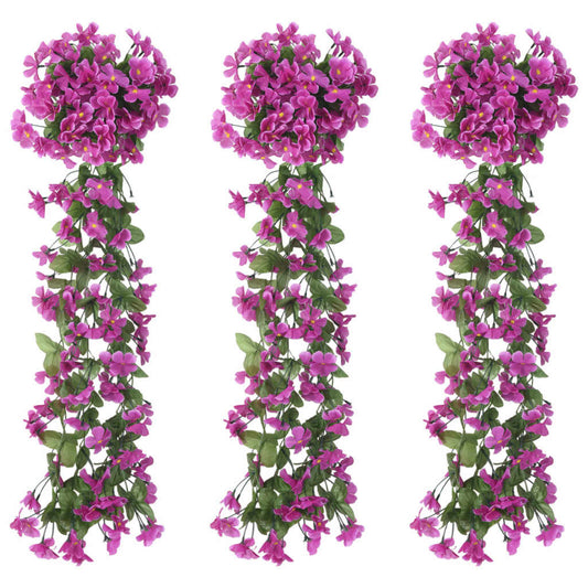 Umělé květinové girlandy 3 ks světle fialové 85 cm