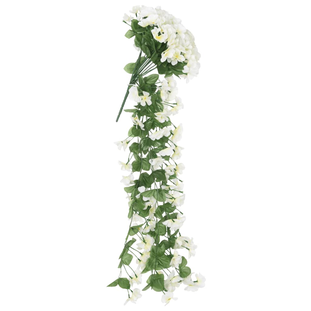 Umělé květinové girlandy 3 ks bílé 85 cm