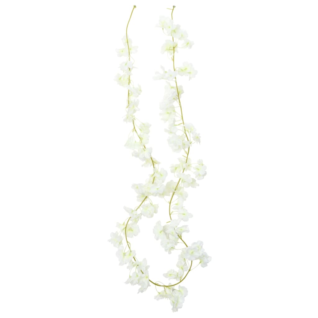 Umělé květinové girlandy 6 ks bílé 180 cm