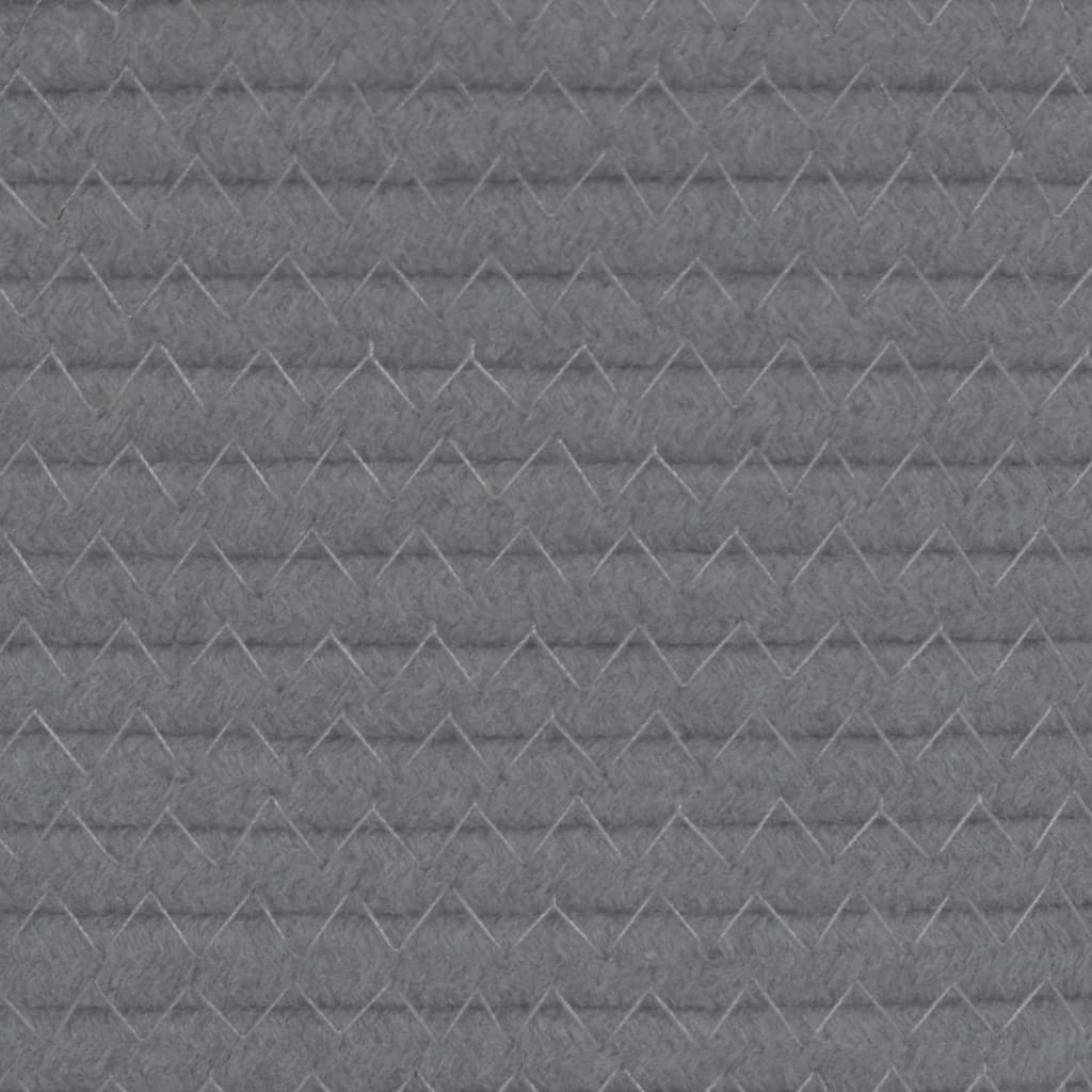 Úložný koš šedý a bílý Ø 40 x 25 cm bavlna