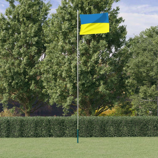 Vlajka Ukrajiny a stožár 6,23 m hliník