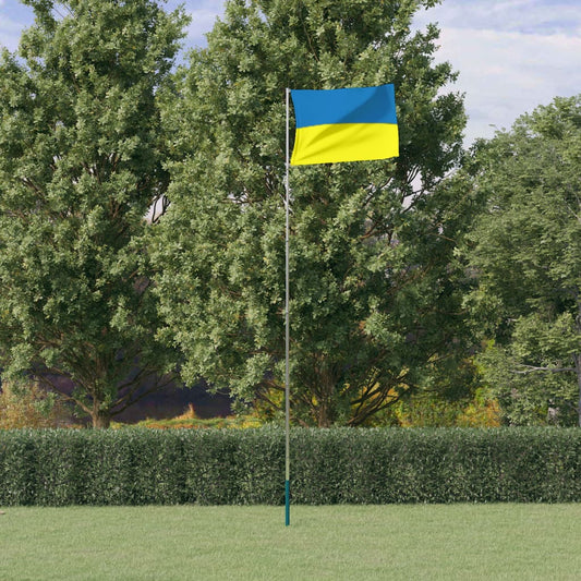 Vlajka Ukrajiny a stožár 5,55 m hliník