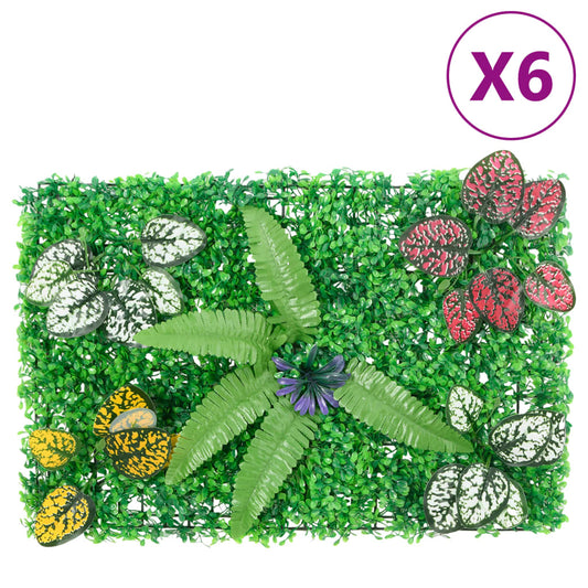  vidaXL Umělý plot s rostlinami 6 ks zelený 40 x 60 cm