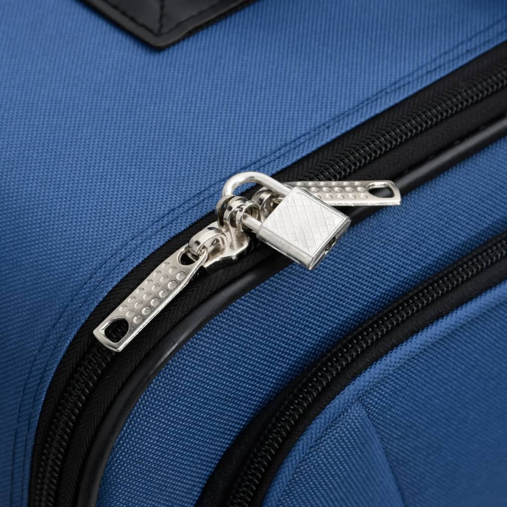 5dílný set cestovních zavazadel modrý textil